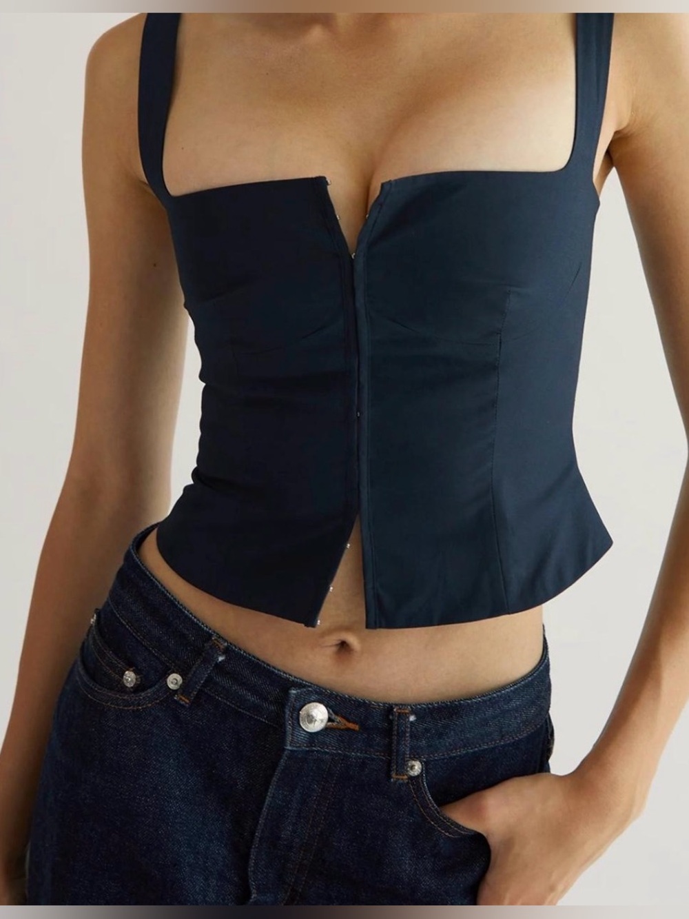 Orseund Iris Minimal Bustier Top in Navy